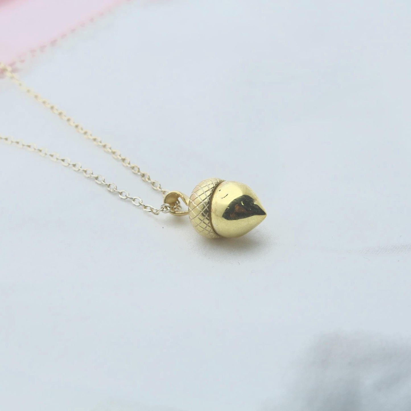 Autumn Acorn Memorial Urn Necklace – 925 Sterling Silver Ash Holder Pendant (13.5 mm) • Engravable