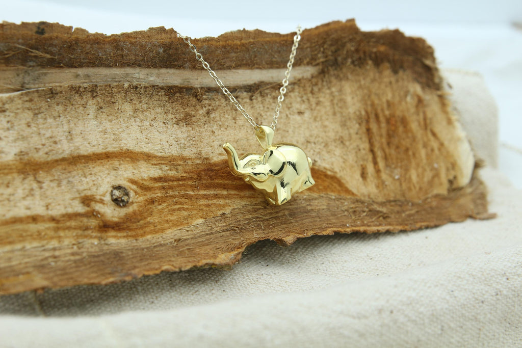 Gentle Elephant Tribute Urn Necklace – 925 Sterling Silver Memorial Ash Pendant with Optional Engraving (20 mm)