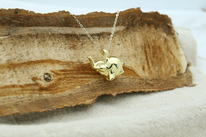 Gentle Elephant Tribute Urn Necklace – 925 Sterling Silver Memorial Ash Pendant with Optional Engraving (20 mm)