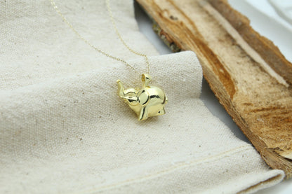 Gentle Elephant Tribute Urn Necklace – 925 Sterling Silver Memorial Ash Pendant with Optional Engraving (20 mm)