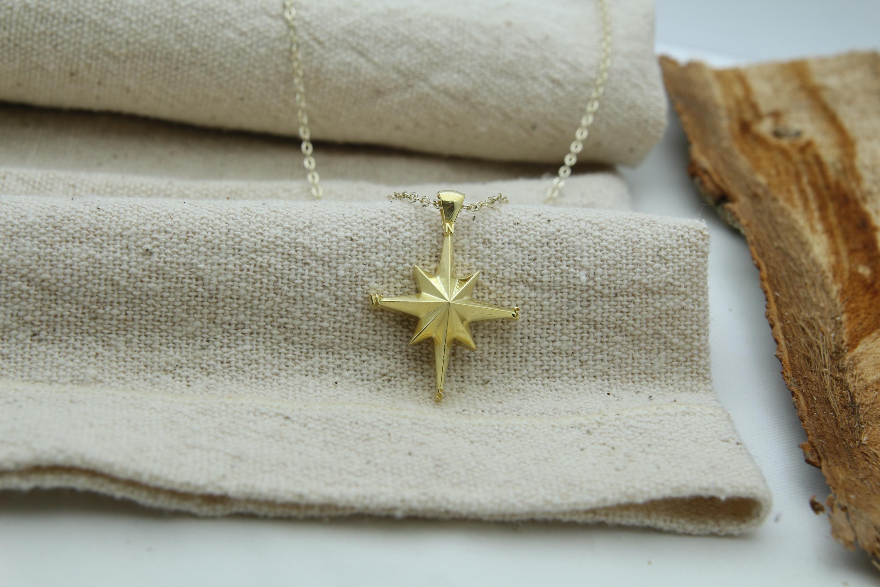 Compass Ash Holder Necklace – 925 Sterling Silver Memorial Pendant (25 mm)urn necklace
