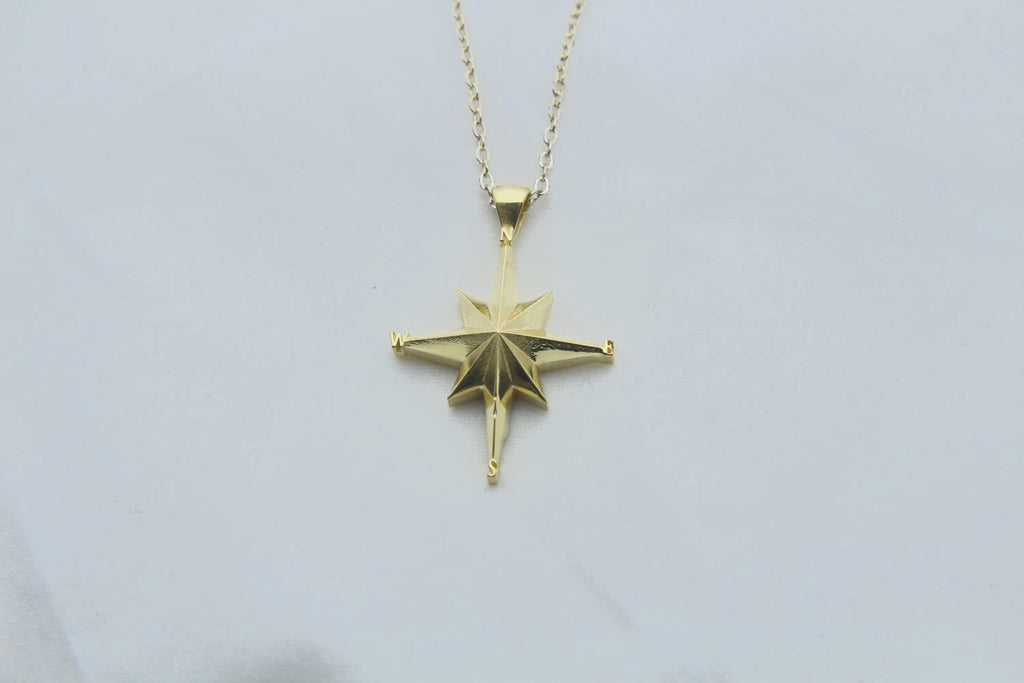 Compass Ash Holder Necklace – 925 Sterling Silver Memorial Pendant (25 mm)urn necklace