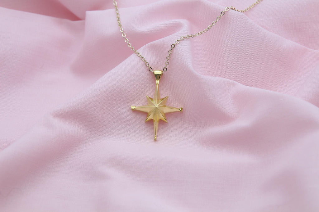 Compass Ash Holder Necklace – 925 Sterling Silver Memorial Pendant (25 mm)urn necklace