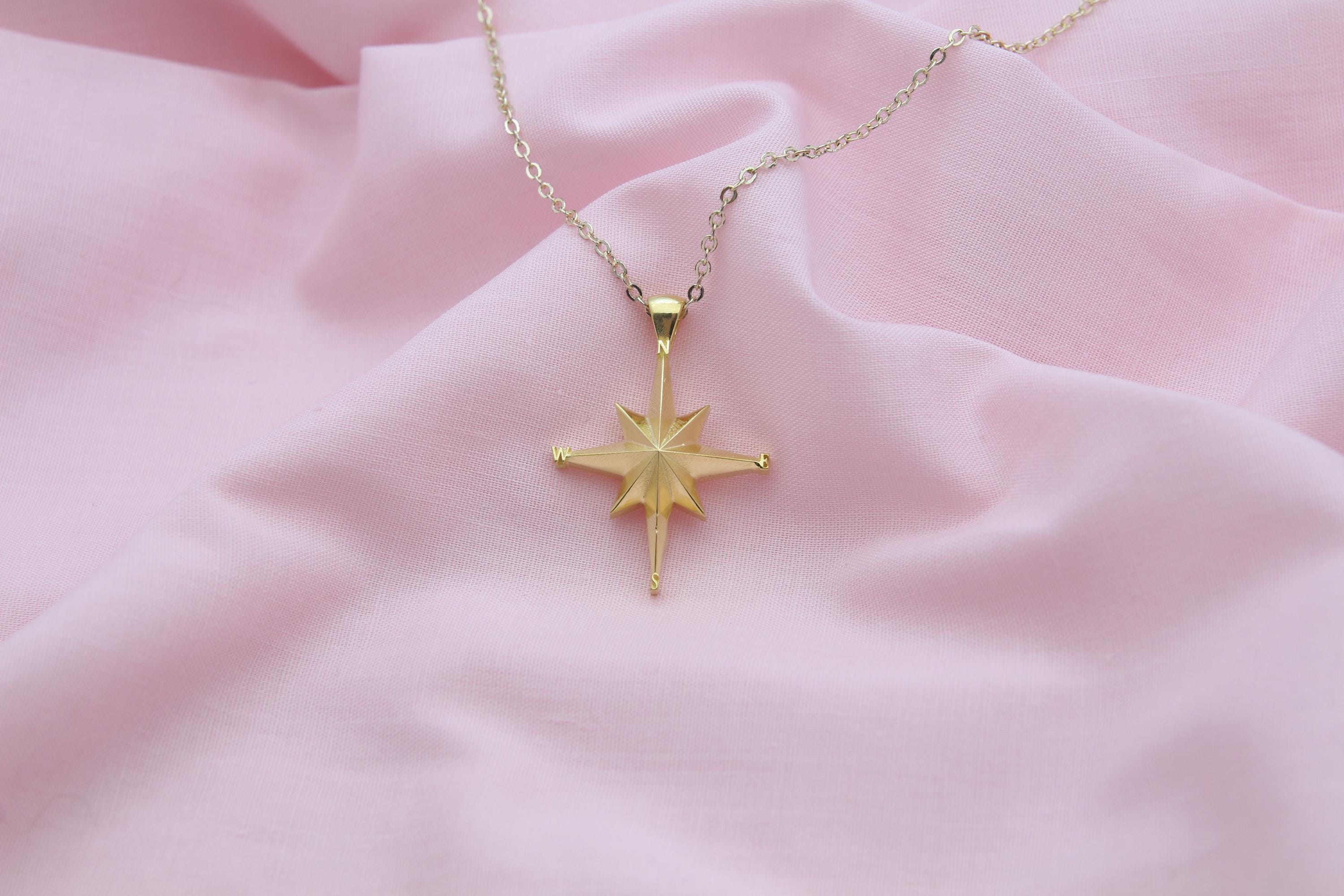 Compass Ash Holder Necklace – 925 Sterling Silver Memorial Pendant (25 mm)urn necklace