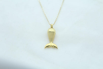 Whale Spirit Memorial Urn Necklace – 925 Sterling Silver Ash Pendant with Optional Engraving (23 mm)