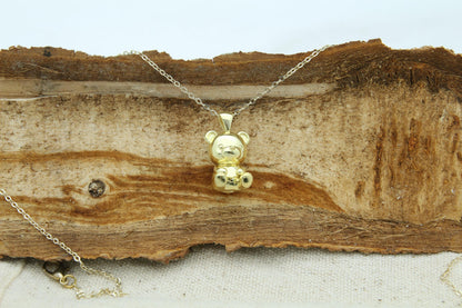 Bear Urn Necklace – 925 Sterling Silver Memorial Ash Pendant (18 mm)