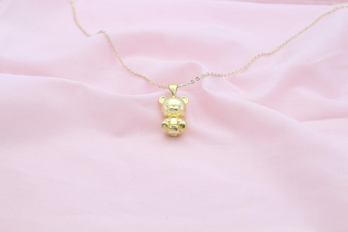 Bear Urn Necklace – 925 Sterling Silver Memorial Ash Pendant (18 mm)