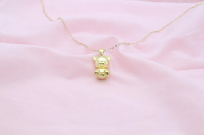 Bear Urn Necklace – 925 Sterling Silver Memorial Ash Pendant (18 mm)