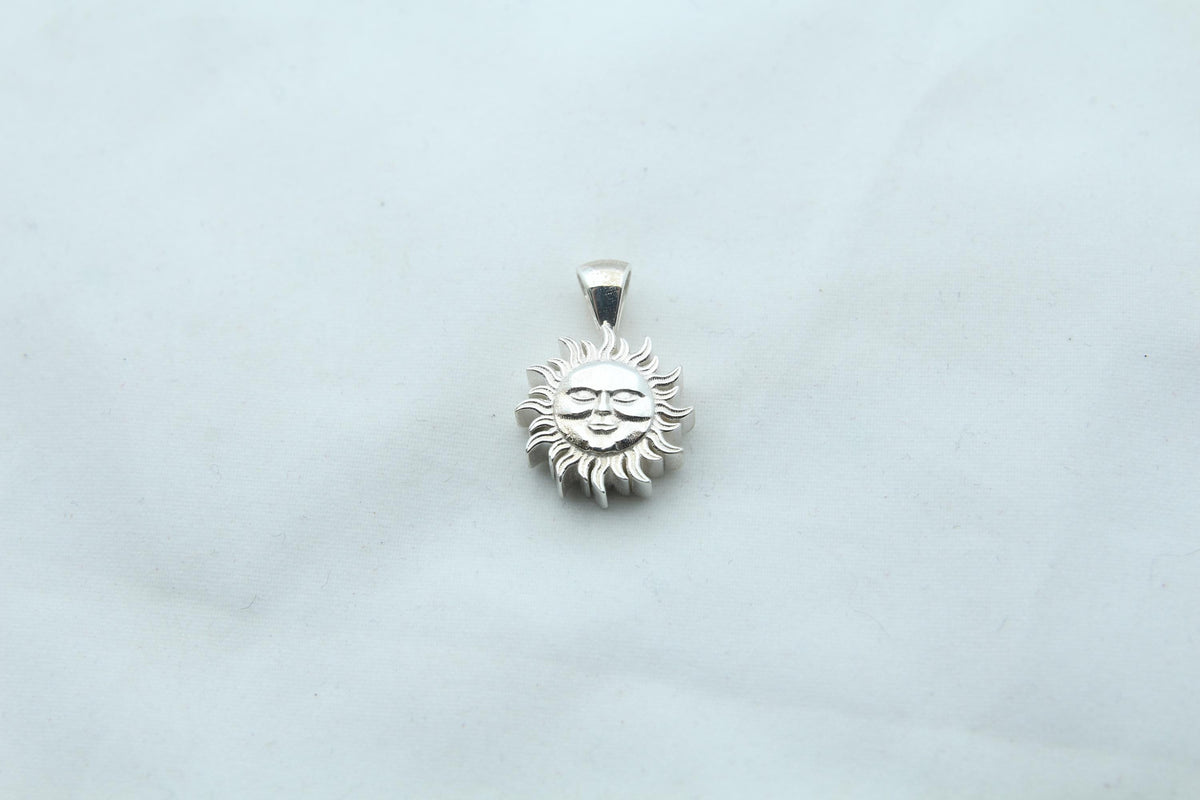 Radiant Sunfire Memorial Urn Necklace – 925 Sterling Silver Sun Ash Pendant with Optional Engraving (14 mm)