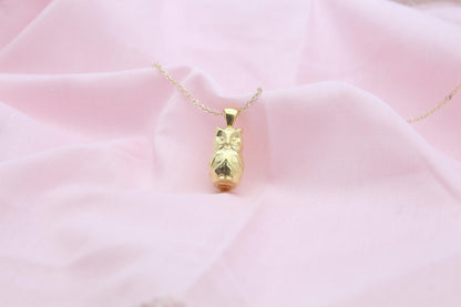 Night Guardian Owl Urn Necklace – 925 Sterling Silver Ash Pendant with Optional Engraving (17 mm)