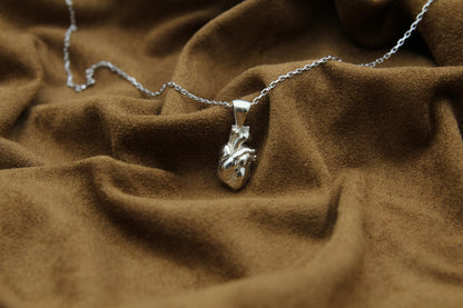Anatomic Heart Memorial Urn Necklace – 925 Sterling Silver Anatomical Ash Pendant with (15 mm)