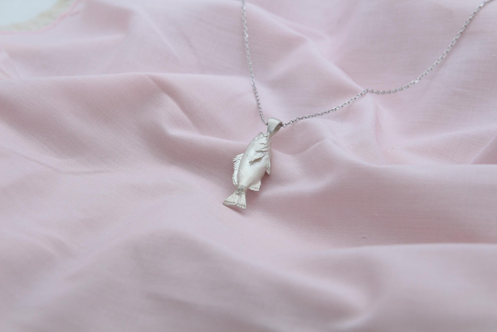 Ocean Whisper Fish Urn Necklace – 925 Sterling Silver Memorial Ash Pendant (27 mm)