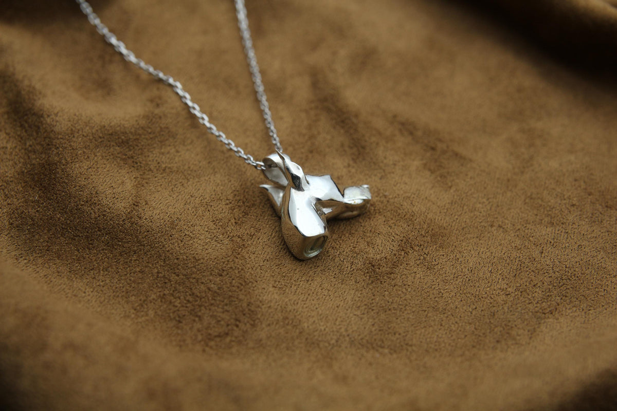 Doberman Urn Necklace – 925 Sterling Silver Dog Ash Pendant