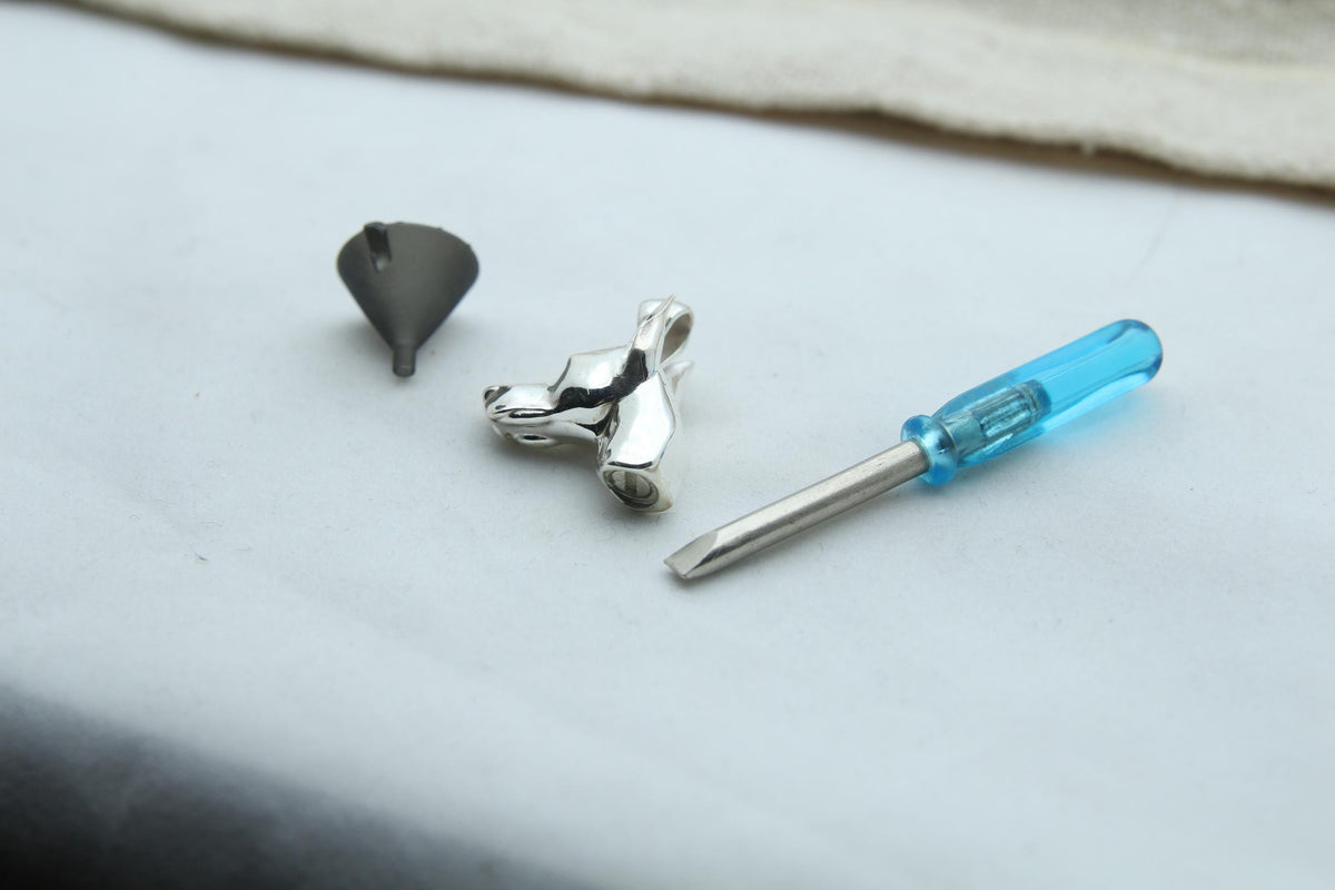 Doberman Urn Necklace – 925 Sterling Silver Dog Ash Pendant