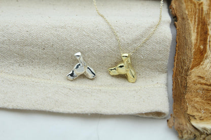 Doberman Urn Necklace – 925 Sterling Silver Dog Ash Pendant