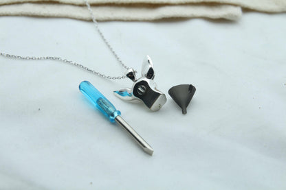Chihuahua Love Memorial Urn Necklace – 925 Sterling Silver Dog Ash Pendant with Optional Engraving (20 mm)