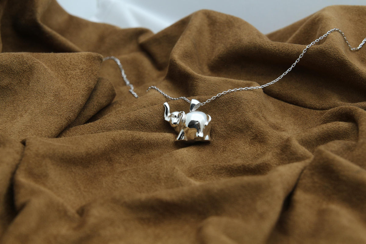 Elephant Soul Memorial Urn Necklace – 925 Sterling Silver Ash Pendant with Optional Engraving (20 mm)