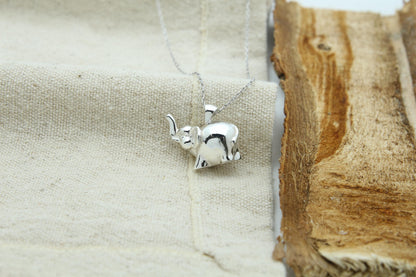 Elephant Soul Memorial Urn Necklace – 925 Sterling Silver Ash Pendant with Optional Engraving (20 mm)