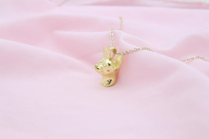 Tiny Companion Chihuahua Urn Necklace – 925 Sterling Silver Dog Ash Pendant with Optional Engraving (20 mm)