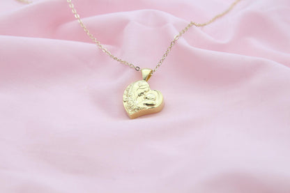 Eternal Bond Mother & Child Urn Necklace – 925 Sterling Silver Heart Ash Pendant (16 mm)