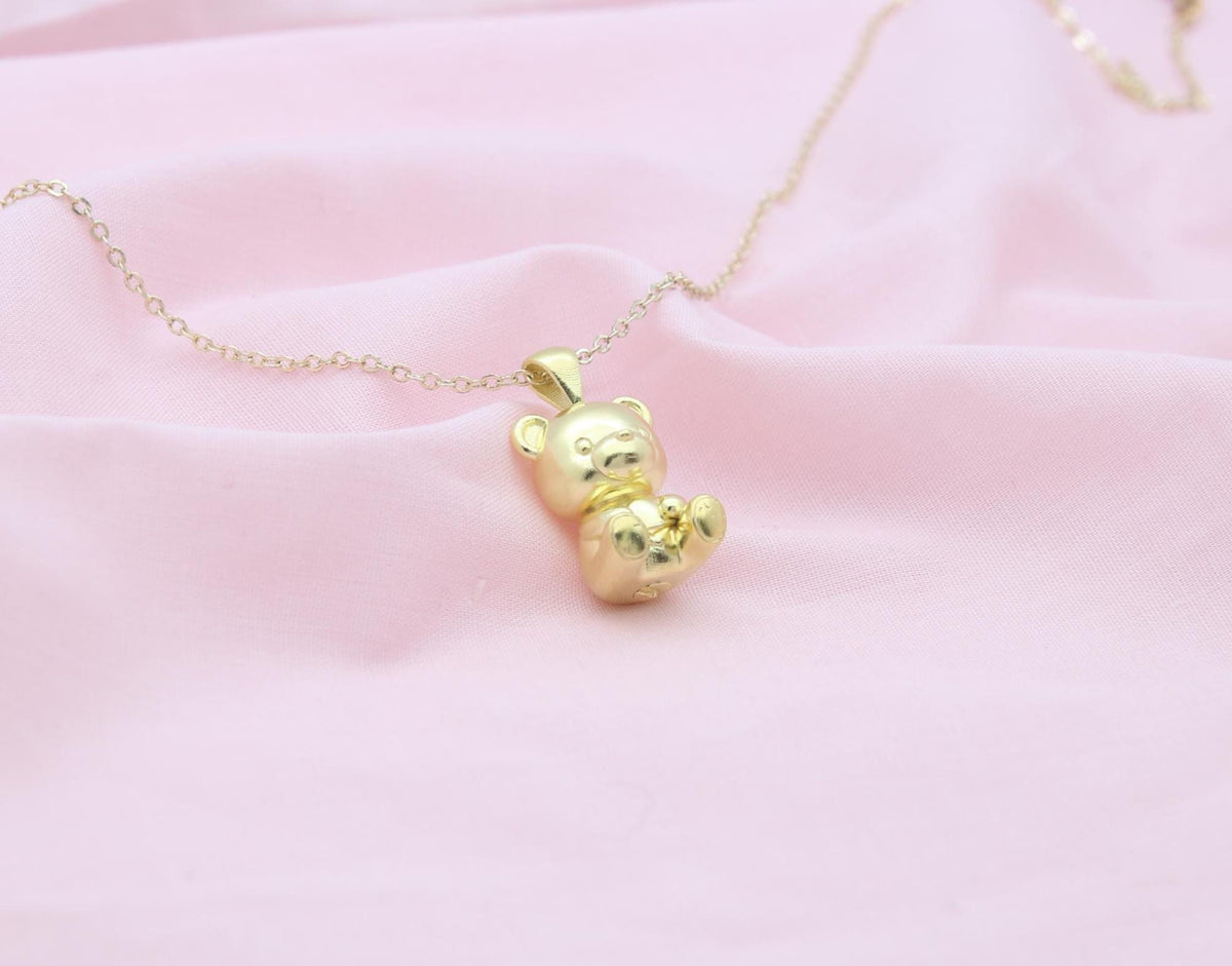 Bear Urn Necklace – 925 Sterling Silver Memorial Ash Pendant (18 mm)