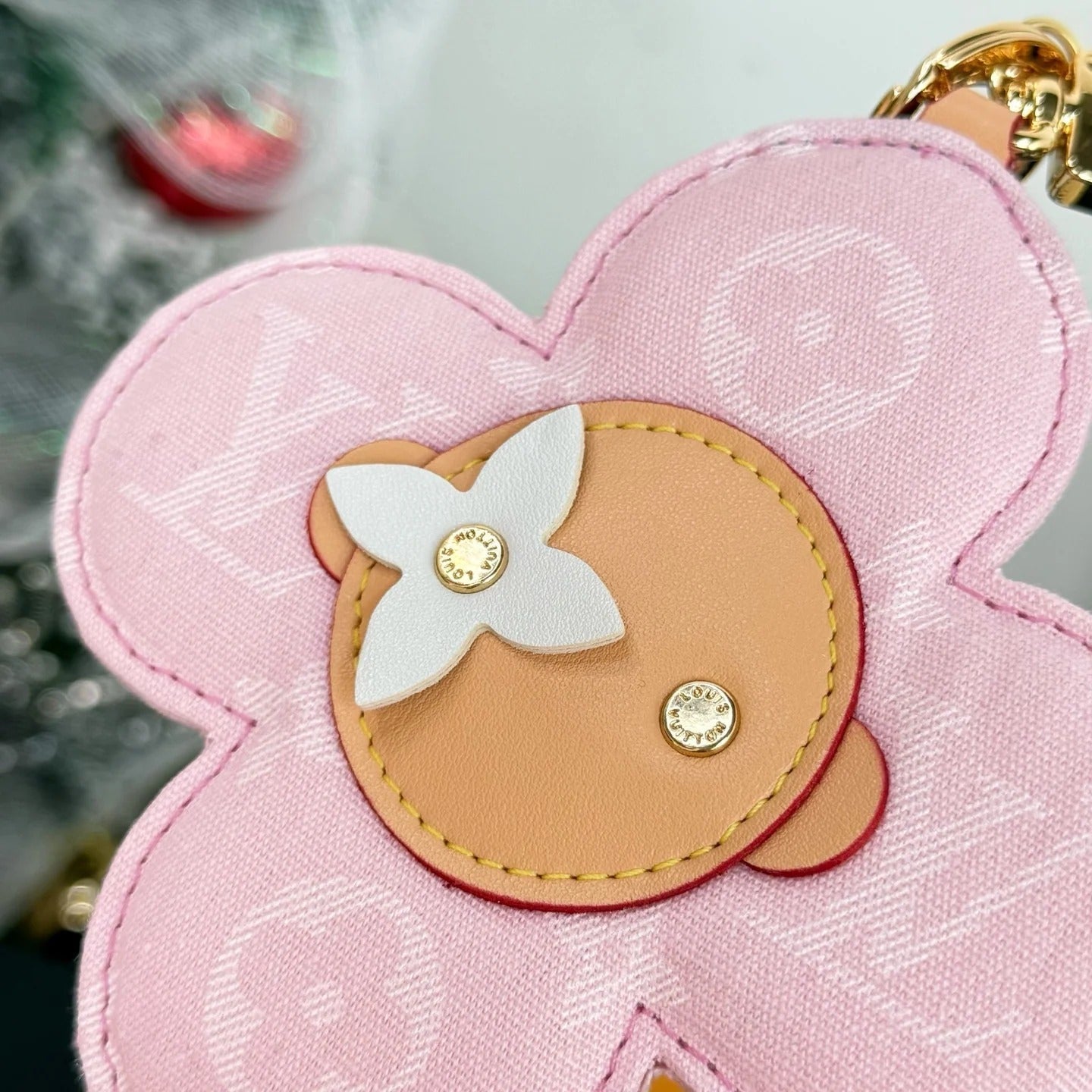 LV Vivienne Head Bag Charm in Monogram Pink Canvas