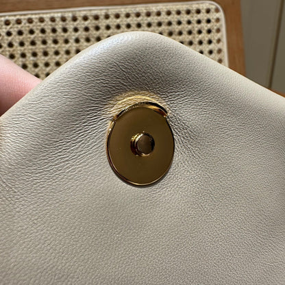 YSL Loulou Puffer Quilted Bag Beige Gold Lambskin 338806