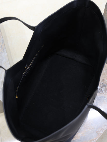 Y Tote Bag Black Cowhide