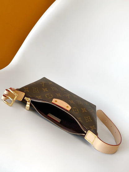LV Pochette Hills Brown Monogram Coated Canvas & Cowhide
