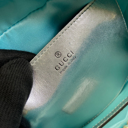 GG MARMONT 24 SMALL MATELASS_ SHOULDER BAG BLUE IRIDESCENT CALFSKIN