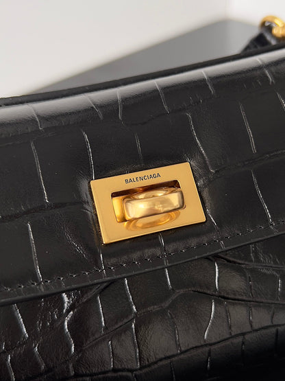 Balenciaga Rodeo 22 bag black crocodile skin