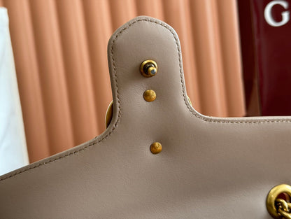 GG MARMONT MATELASS_ LARGE 26 BAG BEIGE CALFSKIN
