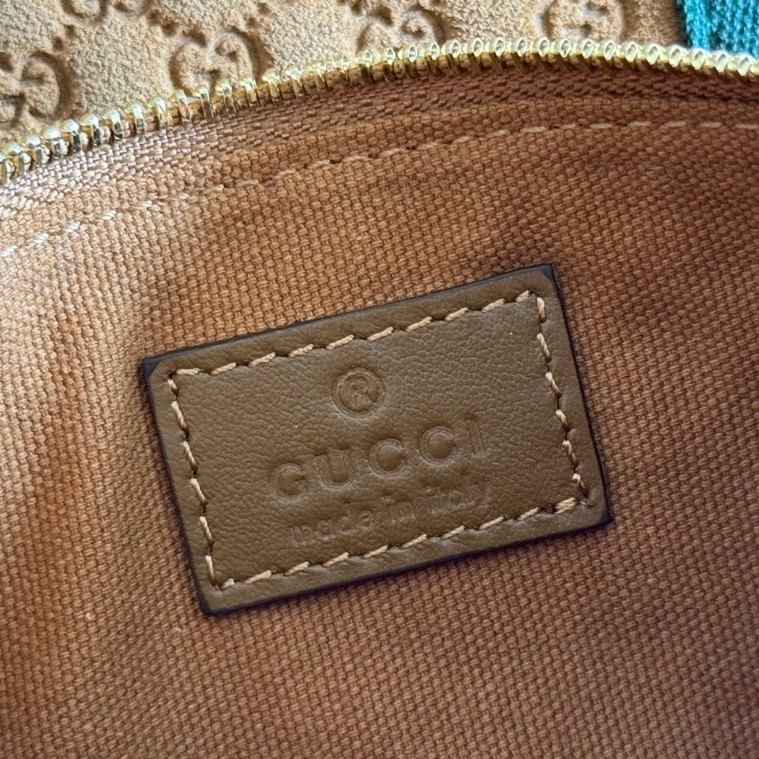 GG 2025 Giglio SmallTote Bag 25cm Brown Red Suede Canvas 273271