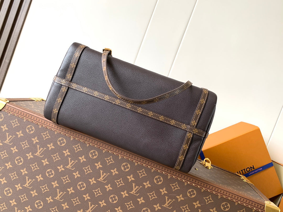 LV M26359 Express MM Handbag 36cm Brown Cowhide GHW