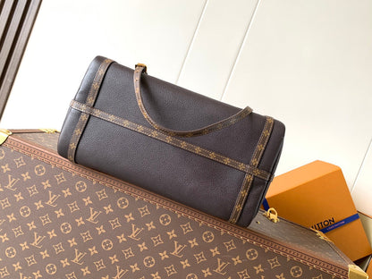 LV M26359 Express MM Handbag 36cm Brown Cowhide GHW