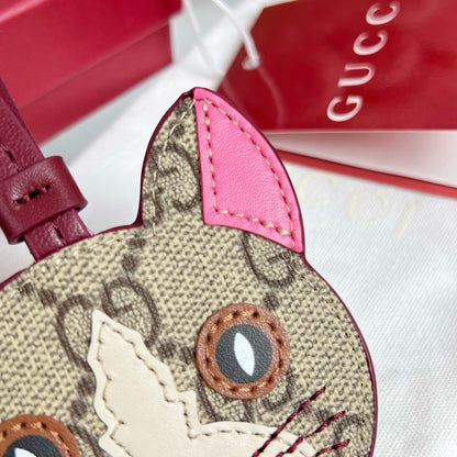 Gucci Etoupe Red Cat Bag Charm