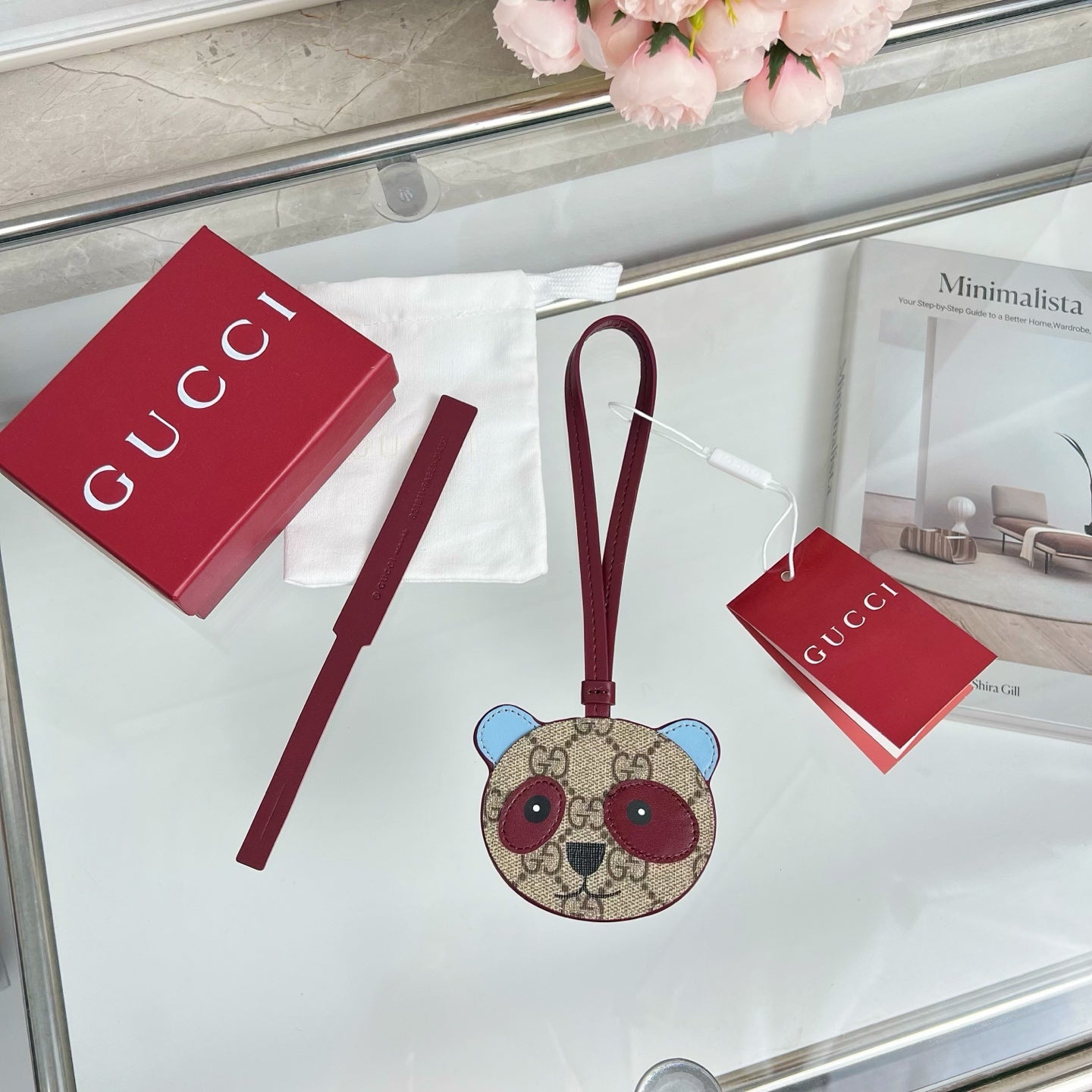 Gucci Etoupe Red Blue Panda Bag Charm