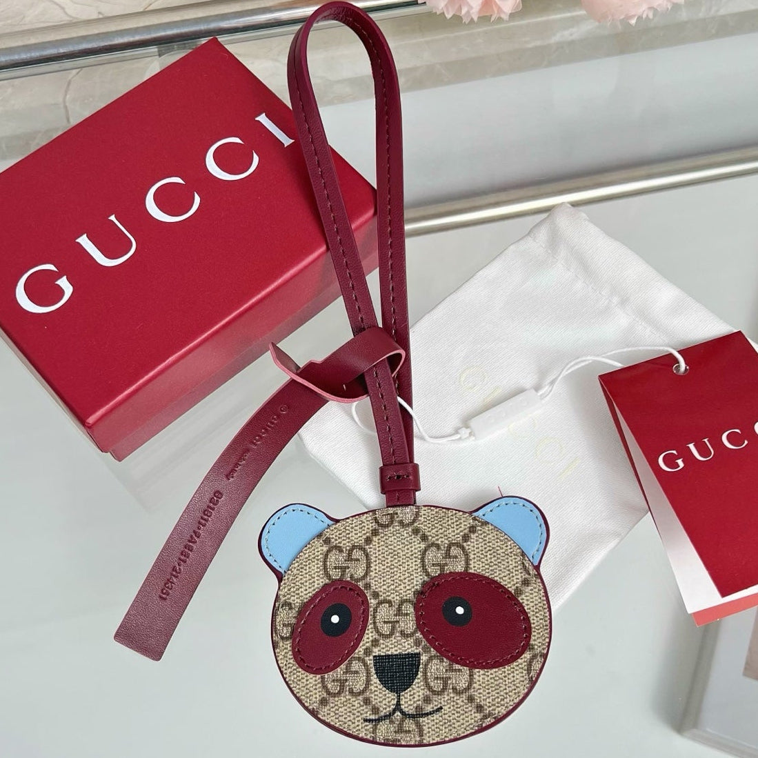Gucci Etoupe Red Blue Panda Bag Charm