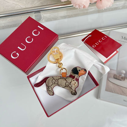 Gucci Dog-shaped Etoupe Gold Bag Charm
