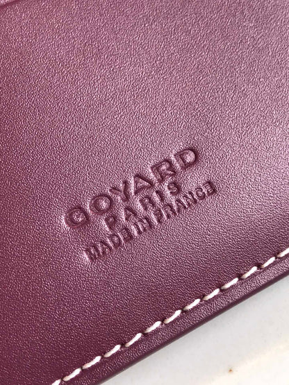 Goyard Grenelle Passport Cover 10cm Burgundy Canvas & Cafskin