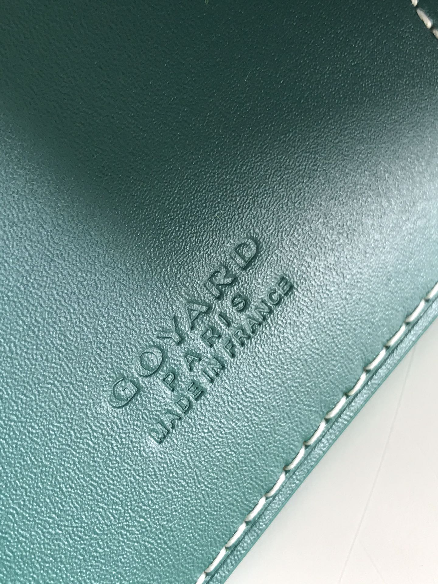 Goyard Grenelle Passport Cover 10cm Green Canvas & Cafskin
