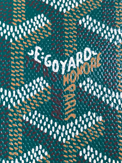 Goyard Grenelle Passport Cover 10cm Green Canvas & Cafskin