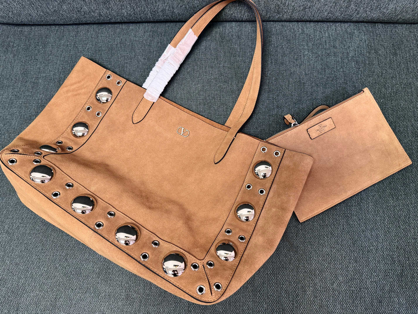 Valentino Garavani tote brown suede 555248