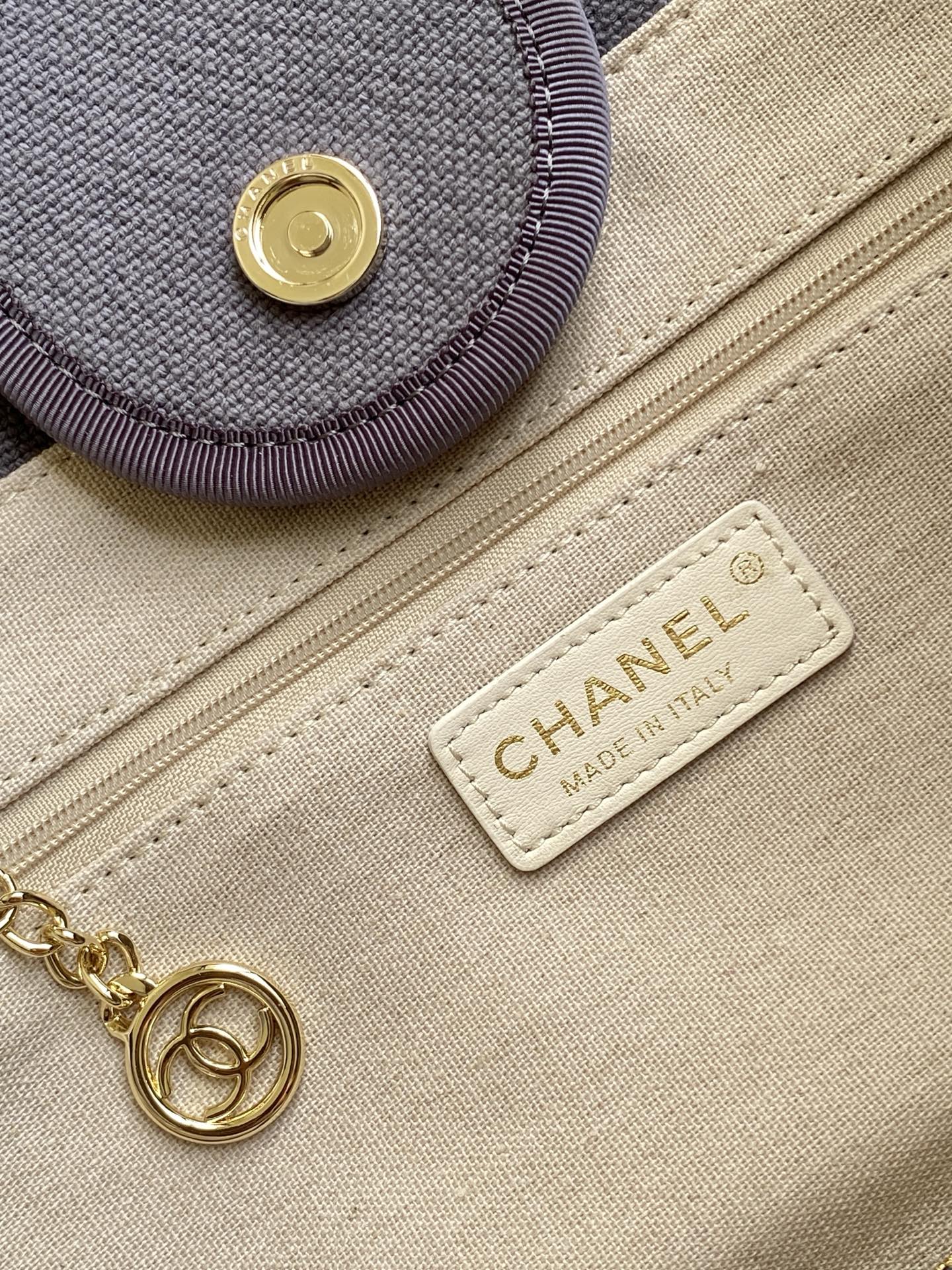 CC 2025 Deauville Tote Bag Gray Canvas