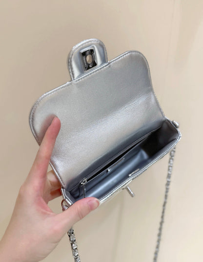 Chanel 2025 Bag Silver Shine Calfskin 345983